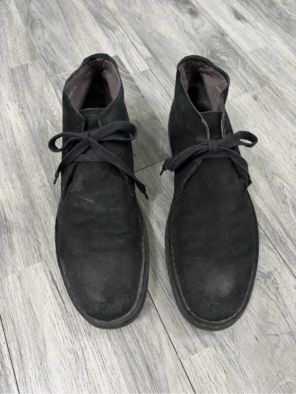 John Varvatos Black Suede Chukka Desert Boots